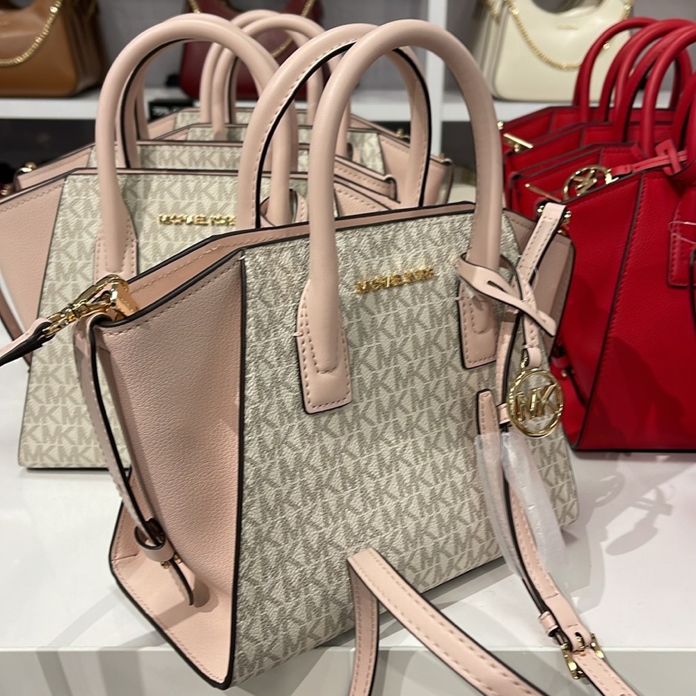 MICHAEL KORS
Avril Small Logo Top-Zip Satchel
Powder Blush Multi 
NWT - Picture 11 of 16